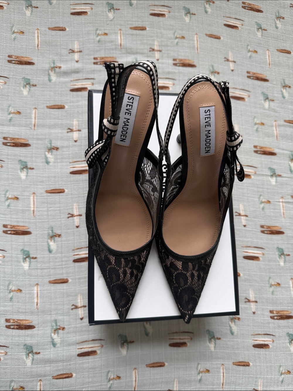 Steve Madden Bri Slingback — Black Lace - Picture 6 of 9